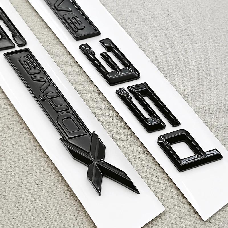 3D ABS Black Logo XDrive 30d 35d 40d 45d 50d 55d Emblem Car Trunk Fender Side Badge StickerFor BMW X3 X5 X6 X7 F25 F15 G01 G05
