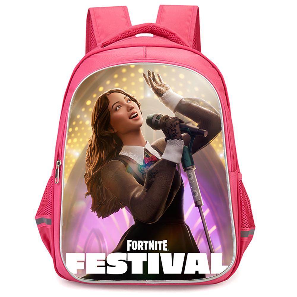 FORTNITE Cartoon Student Mochila Backpack, Dual Zipper Pockets, Lightweight Durable 16 Inch Kids Bag, for Boys & Girls Ages 6-12