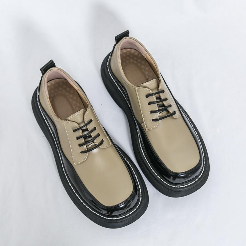 

Men s casual leather shoes large size four seasons new platform leather shoes fashion British style trend groom wedding shoes 45