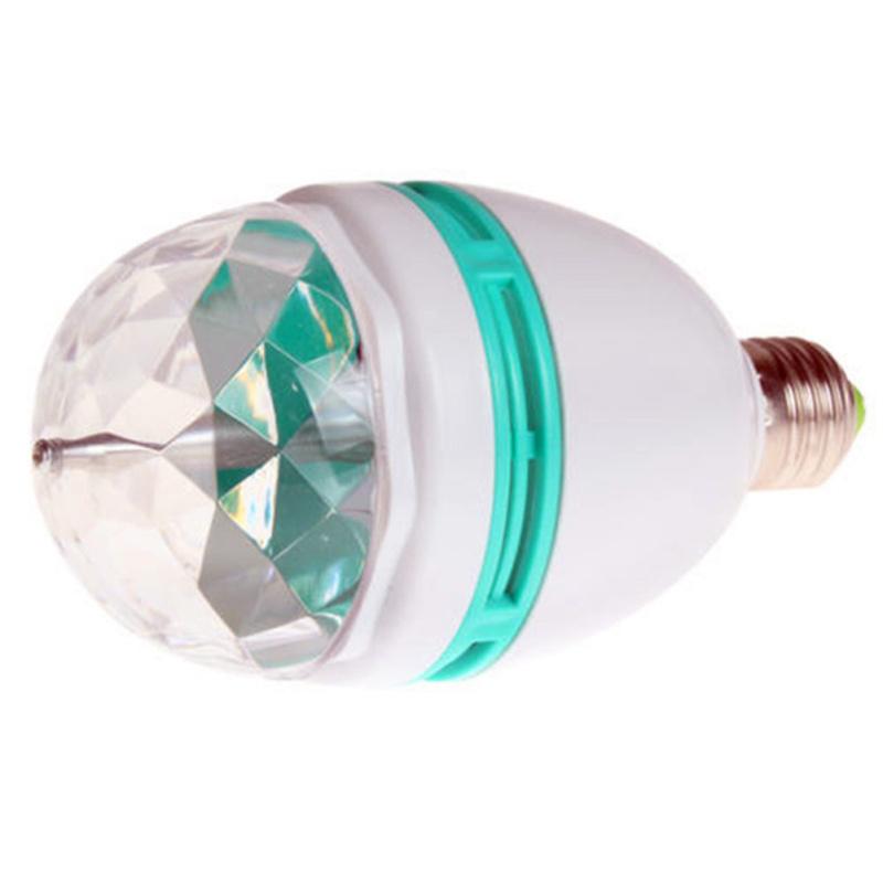 E27 3w Led Voice Automatic Rotating Stage Lamp Prismatic Shell Shape Crystal Light Bulb For Disco