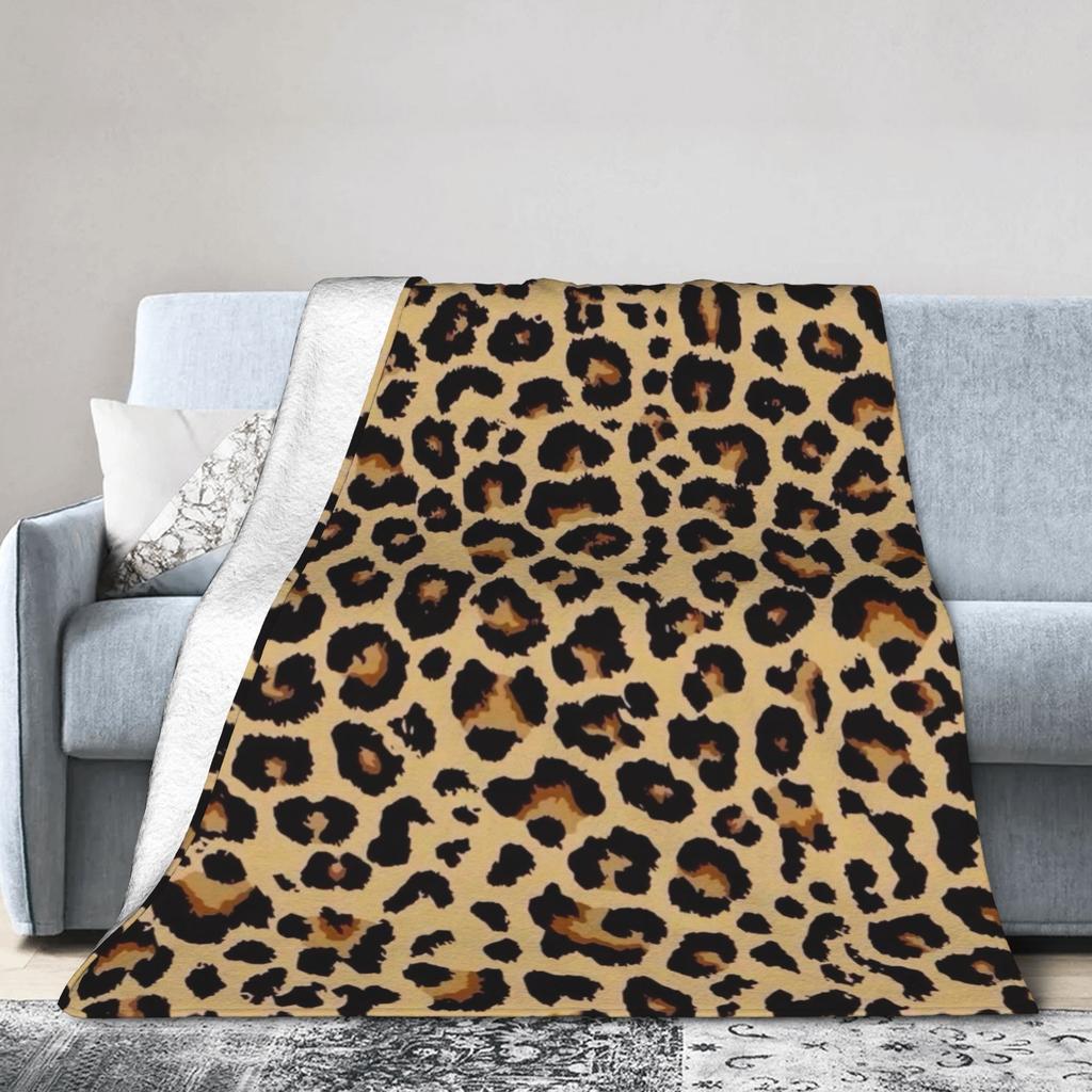Leopard Texture Blanket Quality Soft  Throw Blanket Autumn Girls Boys Couch Chair Fluffy Bedspread