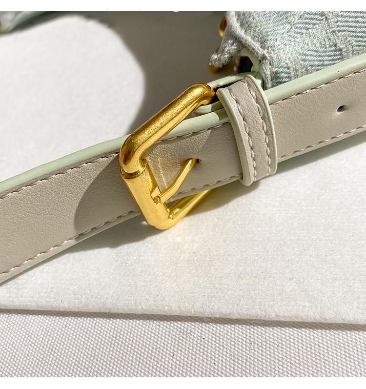 Korean Style PU Denim Women's Underarm Baguette Shoulder Bag - 2021 New Niche Dumpling Design
