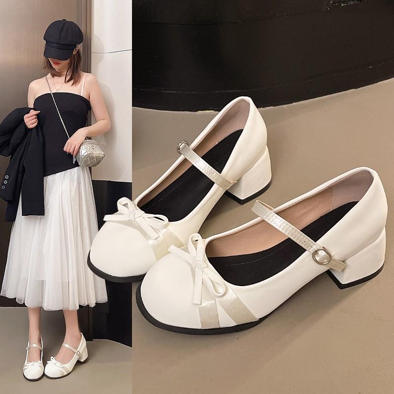 Simple and Gentle Retro Thick Heel Mary Jane Shoes Women's Autumn and Winter 2025 New Shallow Mouth Versatile Single Shoes