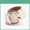 Trendy Womens Pu Double Row Rivet Belt With Pin Closure For Hip Hop And Streetwear Enthusiasts