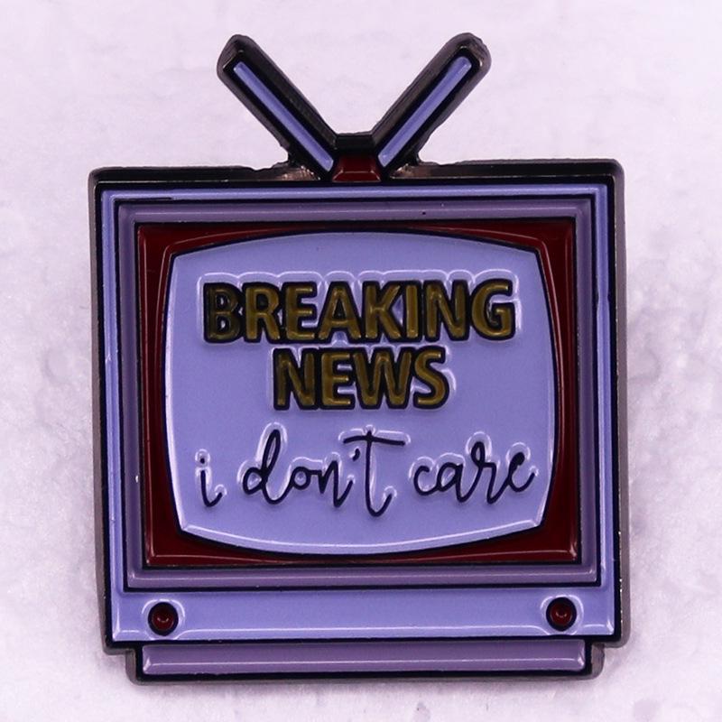 Mini TV Brooch Metal Badge