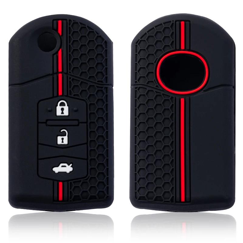 Silicone Car Key Case For Mazda Demio 2 3 5 6 M3 M5 M6 Cx-5 Cx7 Cx9 Rx8 Mx5 Mpv Cover Keyless Remote Fob Shell Skin Protector