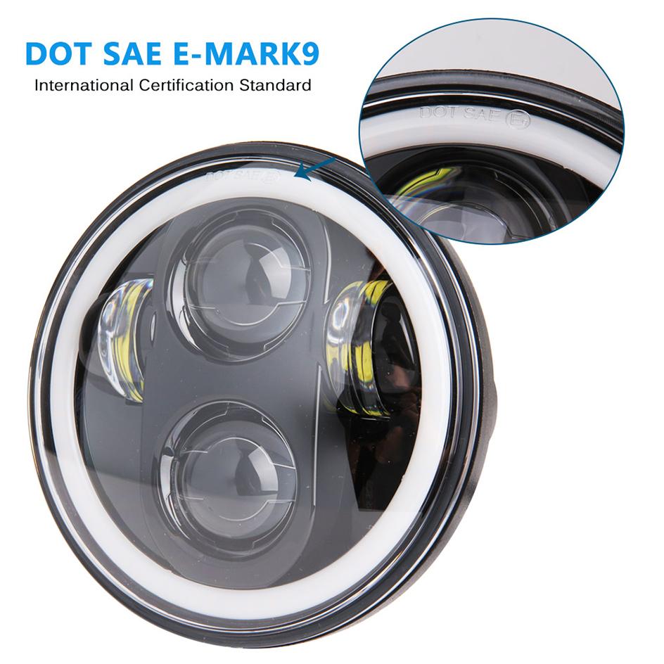 2 Pcs 5 3/4" Motorcycle Headlamp 5.75 Inch LED Headlight for Harley Triumph Rocket Iii 3 Speed Triple Street Triple Thunde