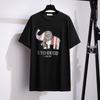 Plus Size Women S Rhinestone Loose Mid Length Short Sleeve T Shirt