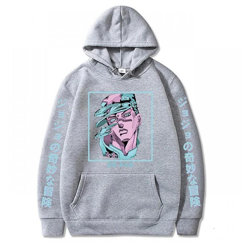 JoJos Bizarre Adventure Printed Hoodie Sweatshirt Women Men Casual Long Sleeve Pullover Top