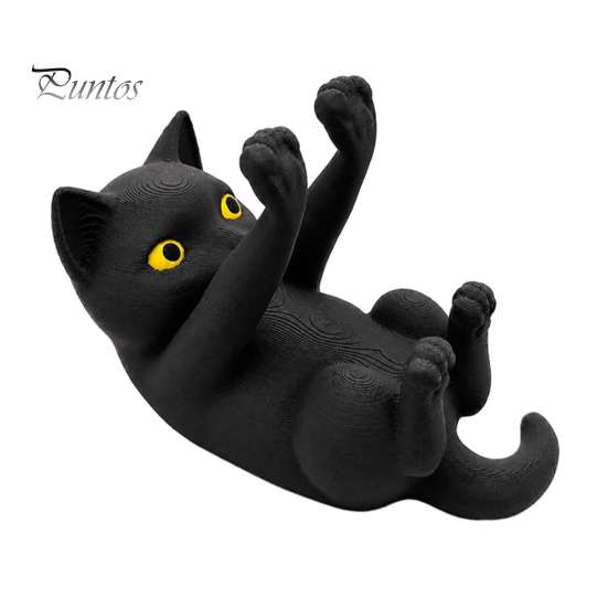 Cat Cell Phone Holder 3D Printed Holder, Lying Kitten Mobile Stand, Hands Free Stand Figurine for Home Office Desk Decor, Gift Lovers