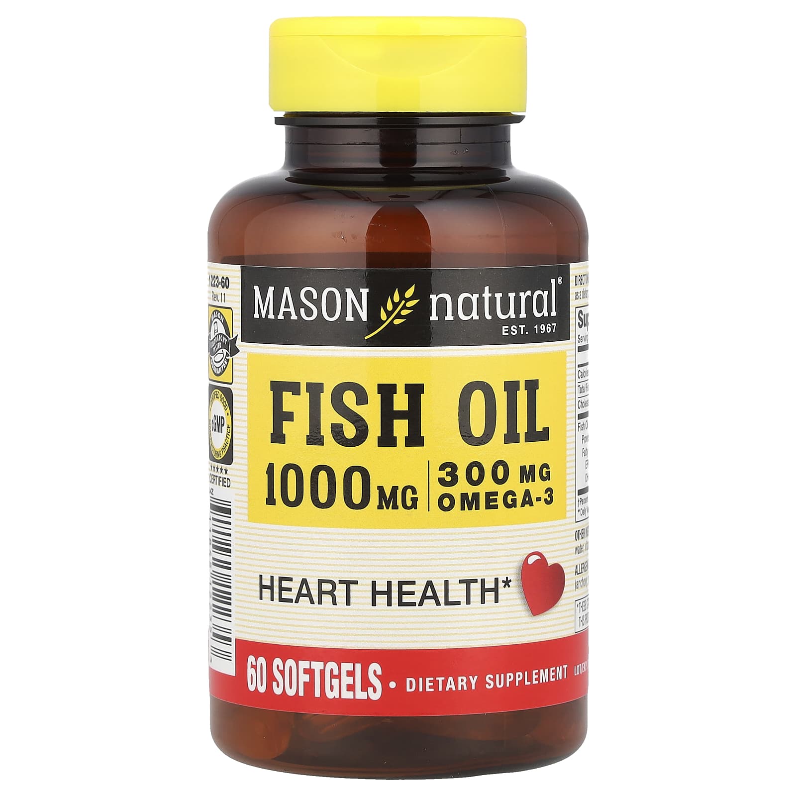 

Fish Oil, 1,000Mg, 60 Softgels