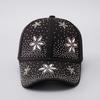 Fashion new full diamond letter flower baseball cap women's European and American fashion diamond-encrusted sunshade cap batch