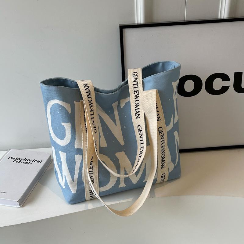 Tote Mommy Canvas Tasche Neuer Alphabet-Druck Einfache Umhängetasche Trendig