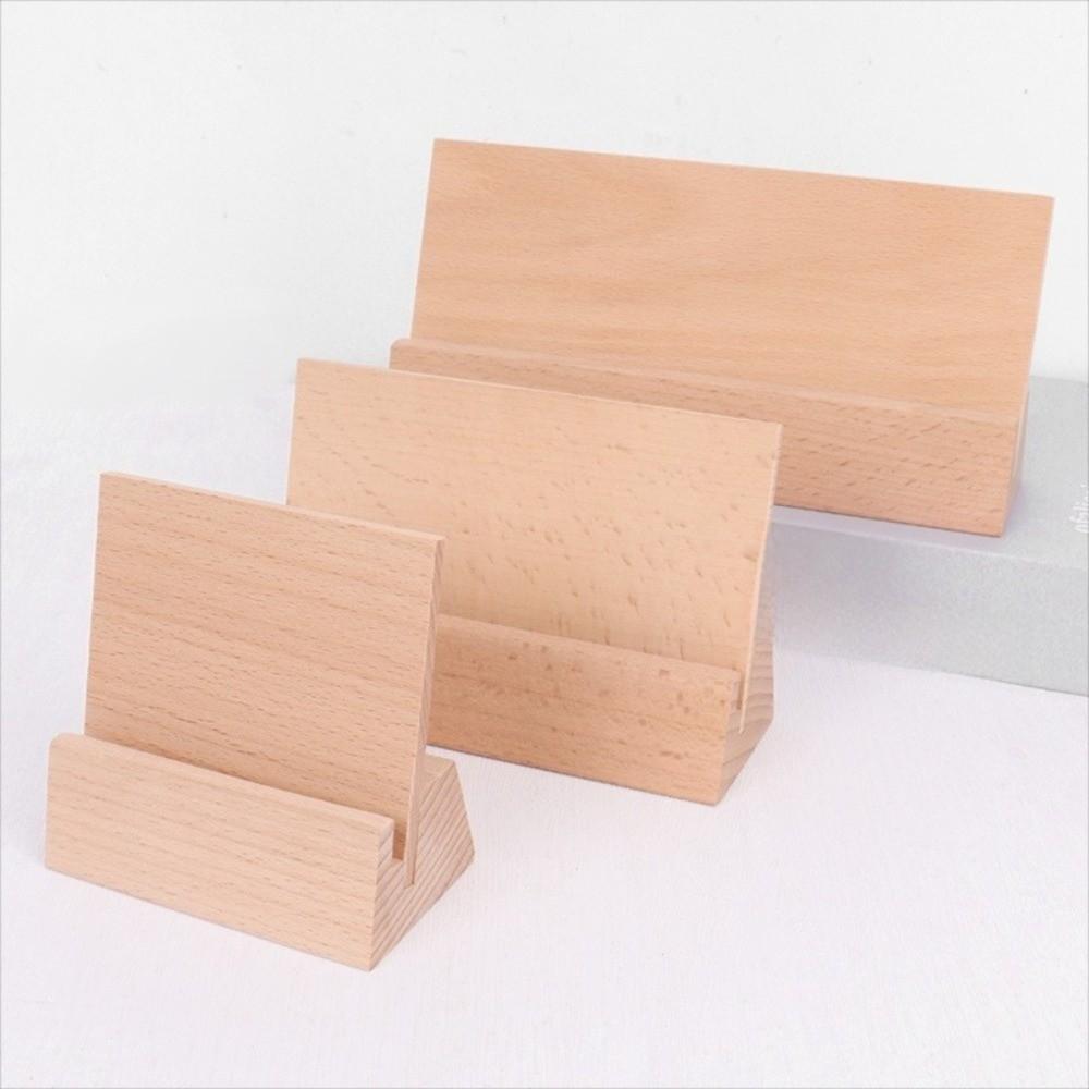 Natural Wooden Desk Calendar Holder 12-21 CM Game Cards Stand  For Office Home Desktop