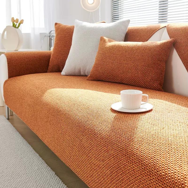 

Новая тканая ветрозащитная хлопково-льняная подушка для дивана, универсальная подушка для сиденья на все четыре сезона, нескользящий чехол для дивана, чехол для подушки сиденья, тканевое полотенце 70*70cm