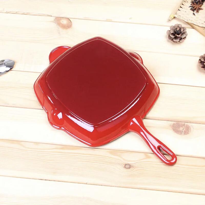Liliang Cast Iron Square Striped Steak Grill Pan