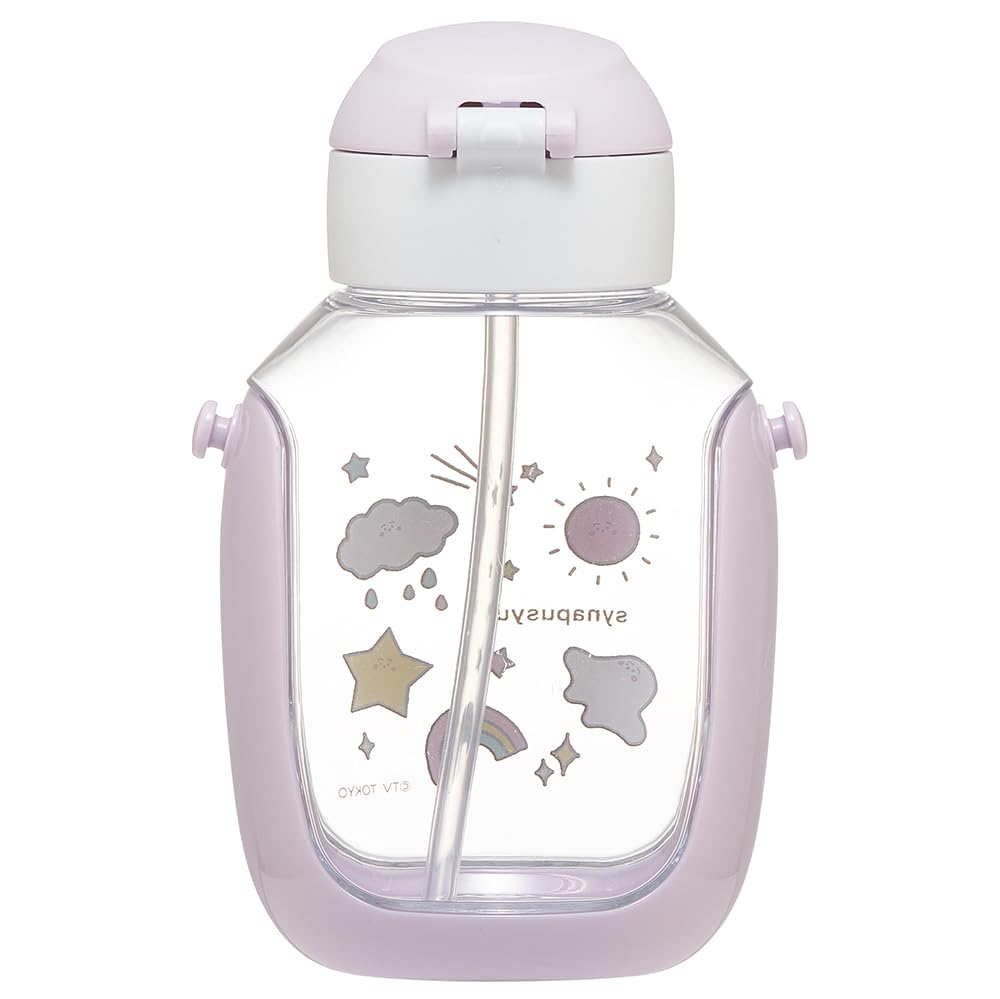 Skater 530ml Water Bottle with Operation PDSH6DX-A Children's Straw, One-Push