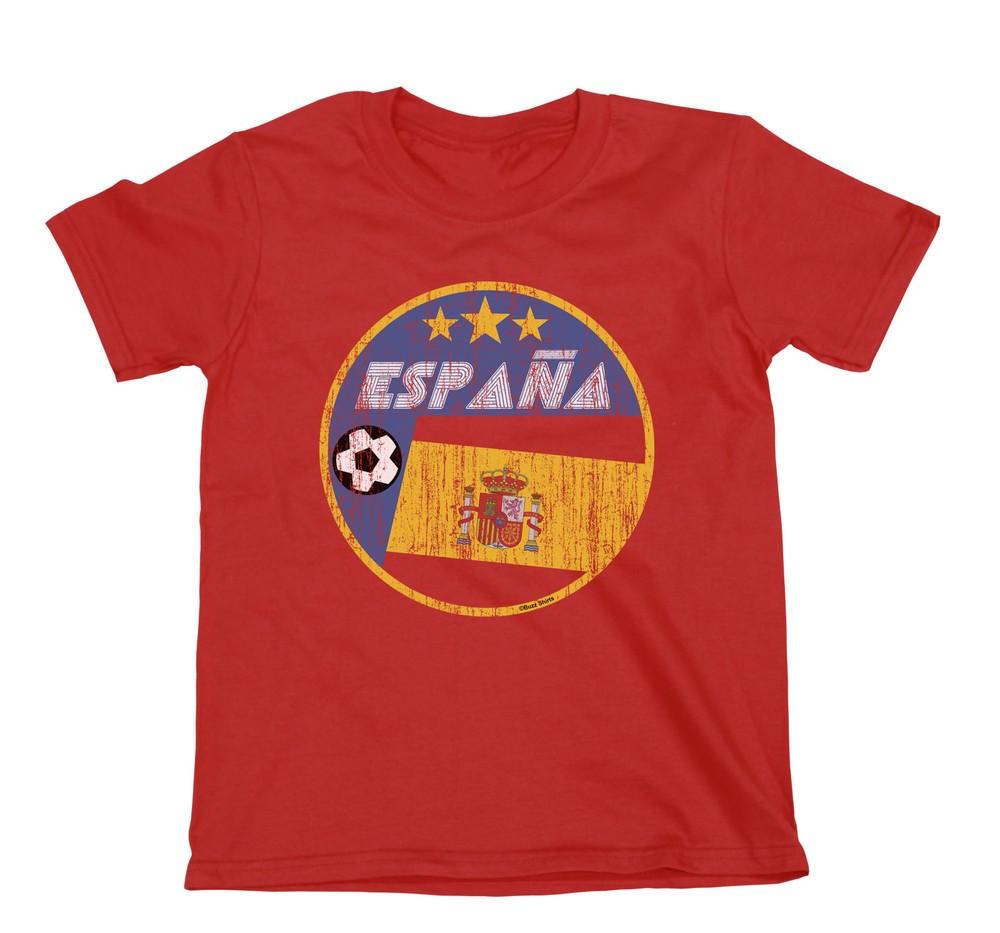 

ESPANA SPAIN 2024 Design T-Shirt Boys Girls FOOTBALL Kids World Cup S