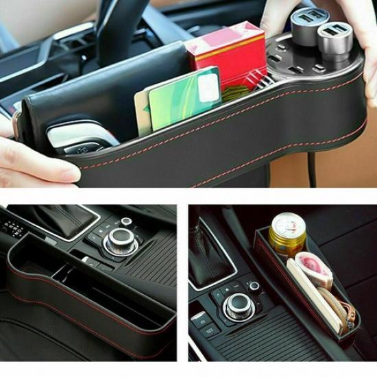 2pcs Car Seat Gap Catcher Crevice Pocket Storage Box Organizer Stow Holder Case