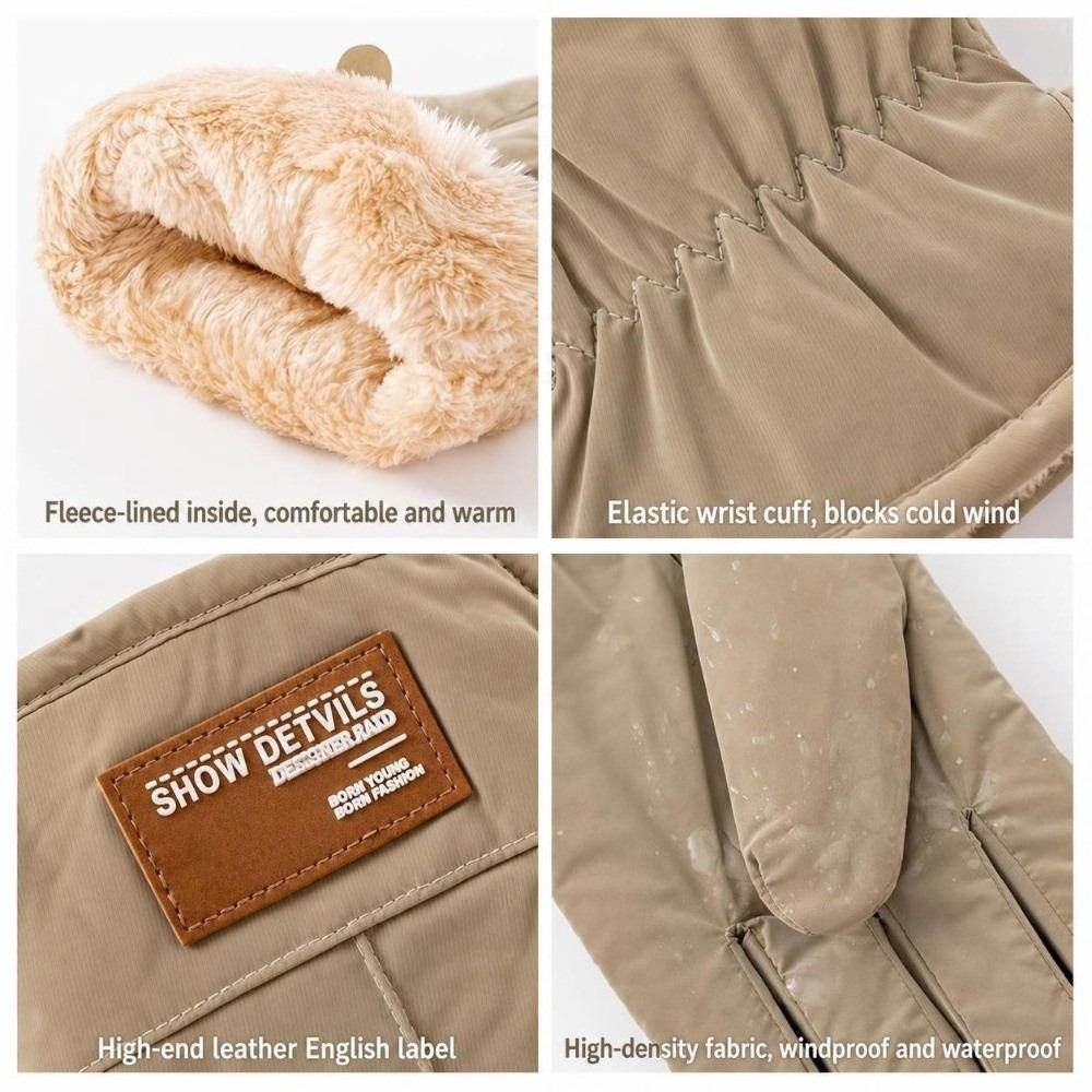 Fleece-lined Cycling Gloves Non-Slip Outdoor Sports Gloves Portable Full Finger Gloves