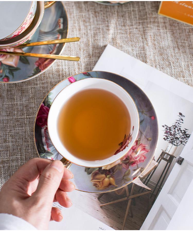 Exquisite English Rose Teapot & Coffee Cup Set for Afternoon Tea