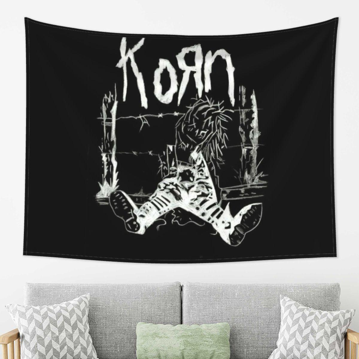 

Korn Rock Music Tapestry Wall Hanging Aesthetic Home Decor Tapestries for Dorm Room 74x94cm(29x37in)