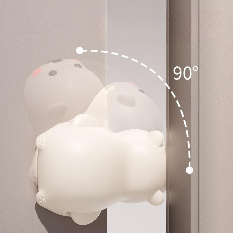 Cute Polar Bear EVA Door Stopper Punch‑Free Silent Anti‑Pinch Finger Door Gap Protector Safety Door Guard for Kids Pets