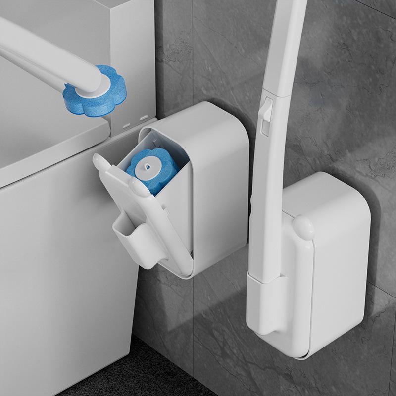 Wall-Mounted No-Dead-Corner Cat Ear Toilet Brush for Home Use