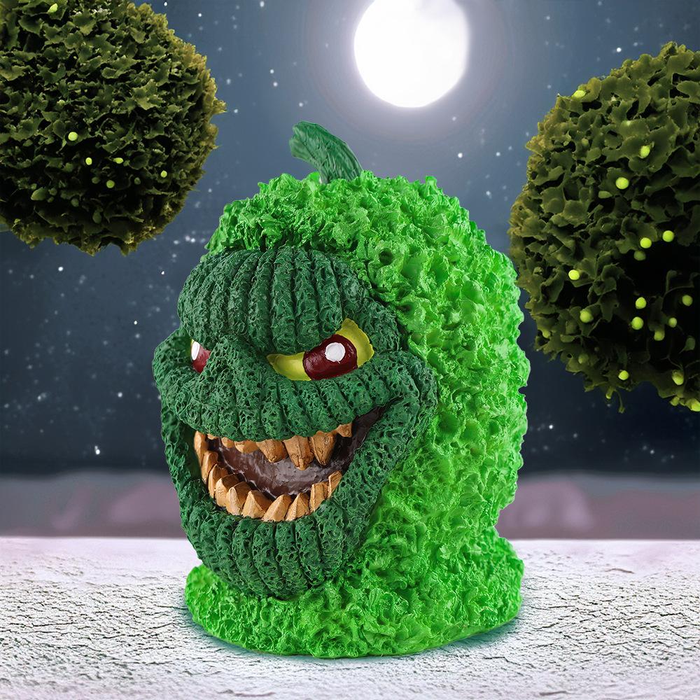 Halloween Green Pumpkin Monster Decorations, Funny Atmosphere Skull Head Decoration Decorations