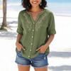 Women's Fashion Loose Casual Summer V-neck Short Sleeve T-shirt