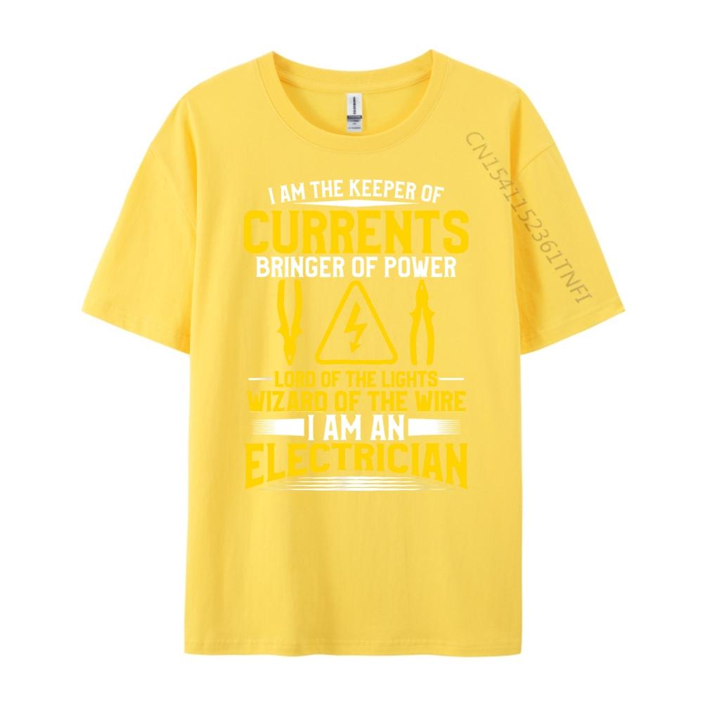 I Am The Keeper Of The Currents Bringer Of Power Electrician Free Shippping Items Lowest Prices T Shirt Men T-shirt Normal