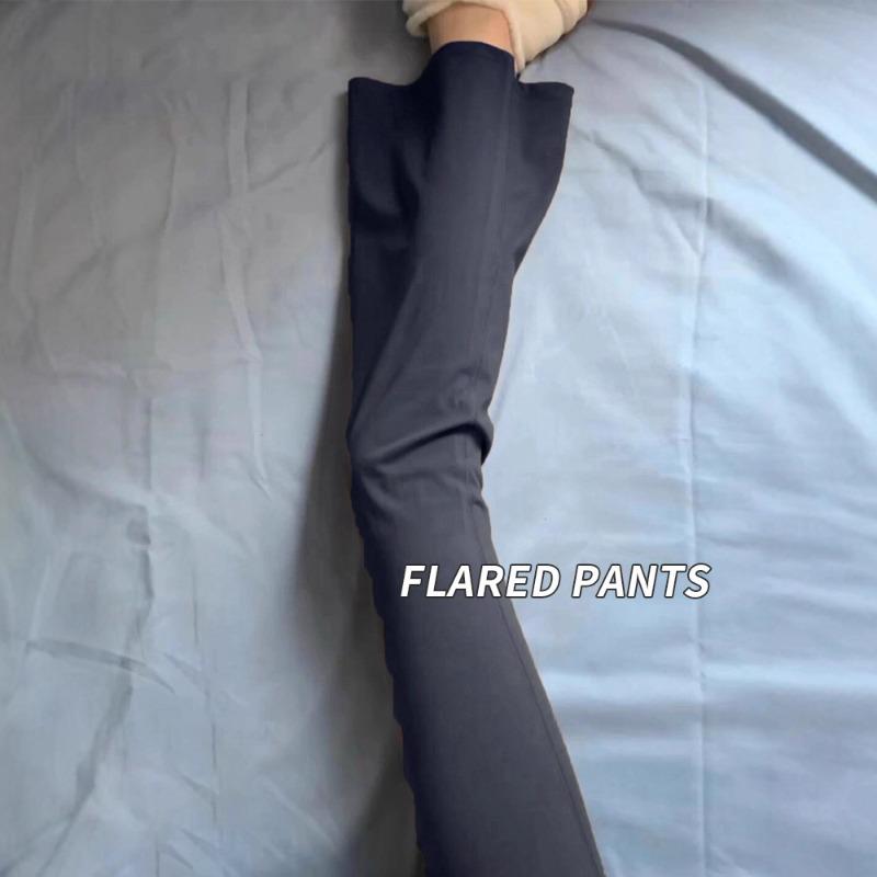 Grey Flared Pants Women's Summer New High Waist Thin Drape Small Spring and Autumn Slim Yoga Pants