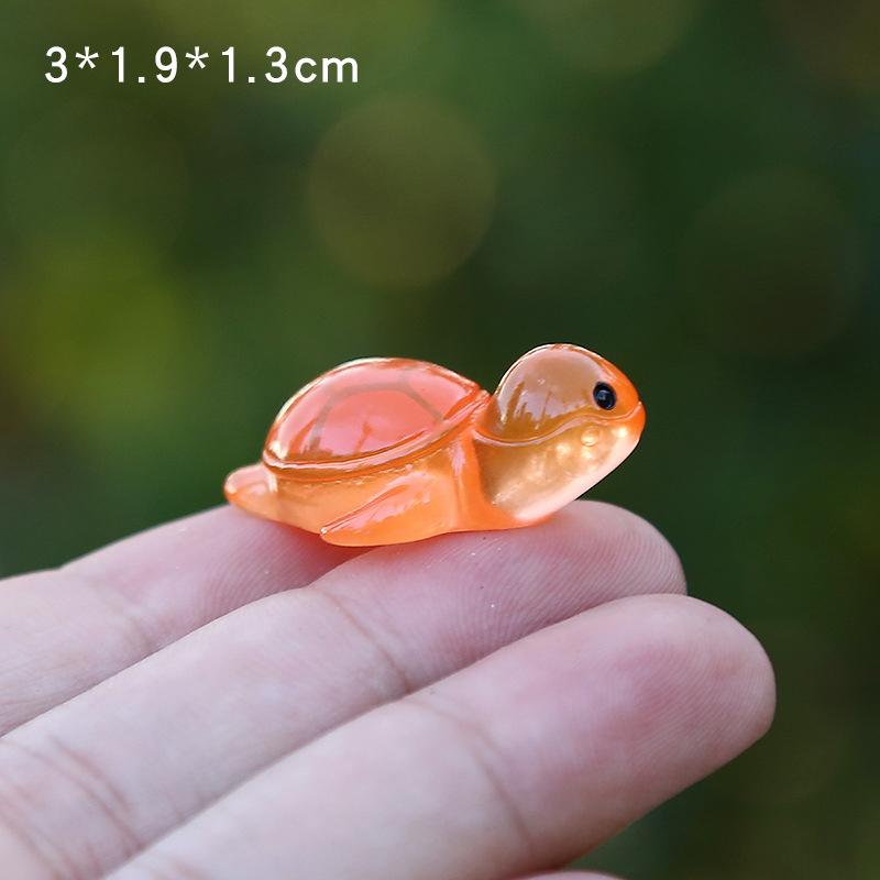 1 Stück Bunte Leuchtende Mini Schildkröte Mikro Landschaft Figur Ornament DIY Leuchtende Schildkröte Miniatur Statue Topfgarten Dekor