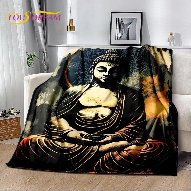 HD Buddha Buddhism Faith Meditating Religio Sakyamuni Bodhisattva Pray Blanket Soft Throw Blanket for Home Bedroom Beds Sofa Kid