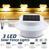 3 LED Solar LED Fence Lights Outdoor Decor Lights Semi-Embedded Installation for Garden Courtyard Deck Railing Pathway Patio Wall