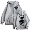 Limitierte Hollow Knight Spiel Grafik Reißverschluss-Hoodies Gothic Vintage Zip Up Kapuzenpullover Herren Damen Mode Lässige Pullover