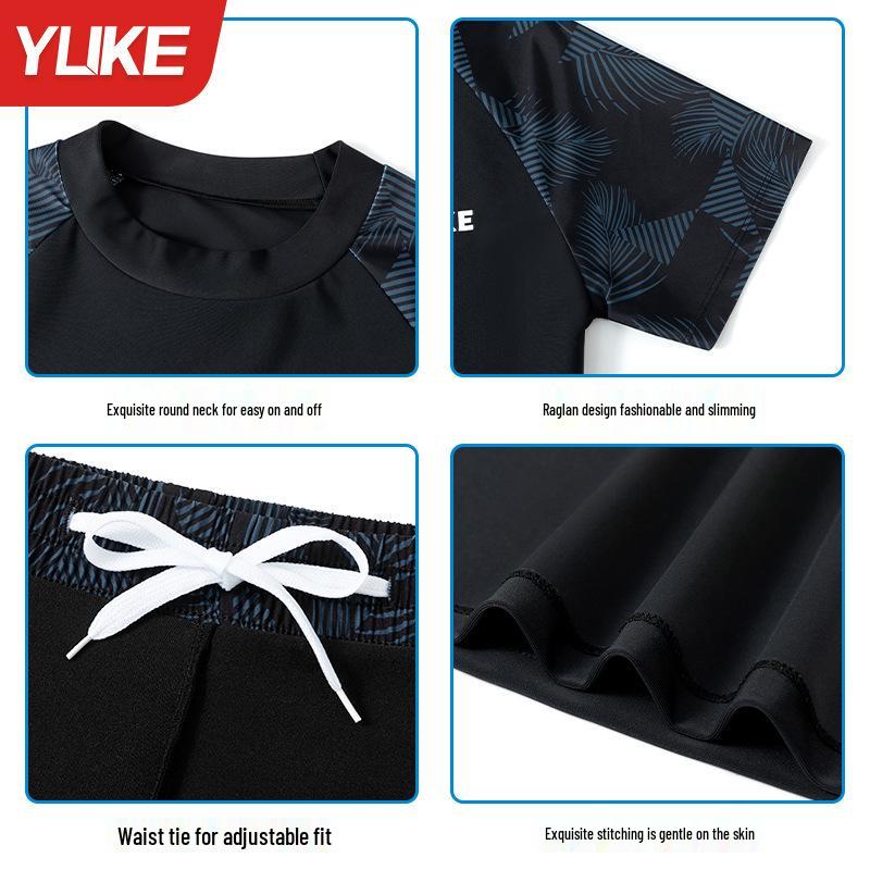 2024 Boys' Plus-size Kids' Swimsuit Set: Split Hot Spring Trunks for Teens