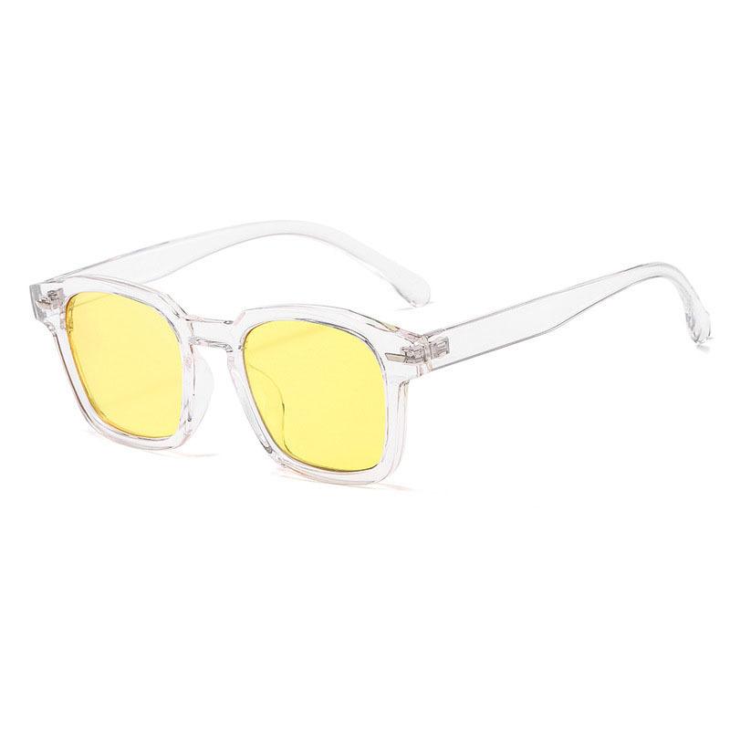 Classic Retro Rice Nail Sunglasses Retro Square Frame Trendy Glasses Transparent Frame Sunscreen Sunglasses