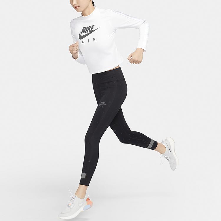 Nike Air Logo Print Reflective Running Training Leggings Women leggings Black CU3352-010