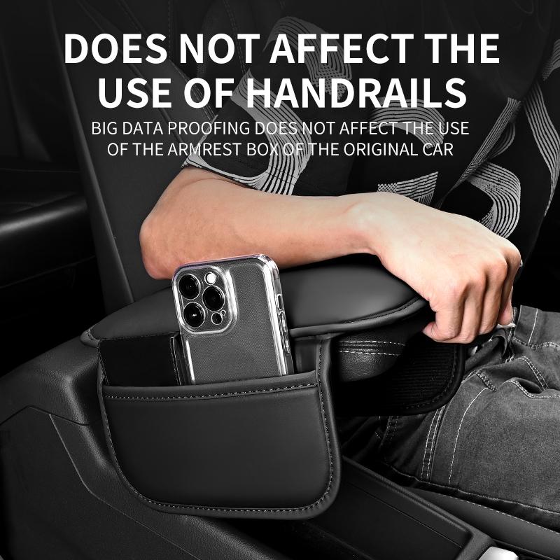 Car handrail box cushion multi-function large storage bag leather car center height-enhancing pad universal handrail