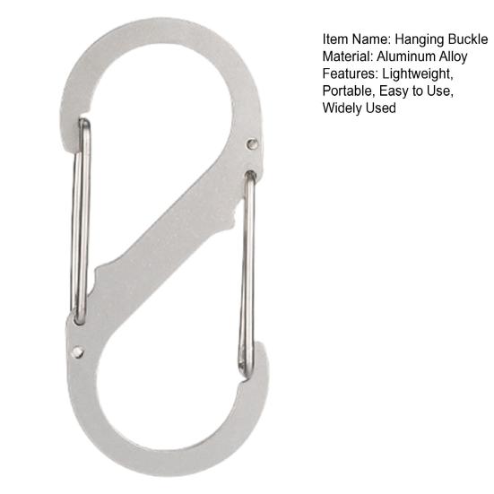 S-Shaped Aluminum Alloy Hanging Buckle Small Carabiner Clip Anti Theft Double Snap Hook Mini Locking Carabiner