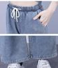 Plus Size Korean Style Denim Wide-Leg Two-Piece Set: Casual and Slimming with Embroidered Details