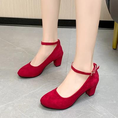 2024 Hot Selling Comfortable and Versatile Women's Shoes Solid Color Buckle Comfortable Round Toe Slip-on Women's Shoes Zapatos