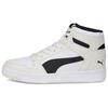 Rebound Layup Leather Mid-Top Retro Basketball Shoes Unisex Sneaker Black White 369573-30