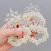 Cute Girl Pearl Crown Princess Hair Bands Elastic Rubber Bands Children Hair Ties Hair Styling Tool