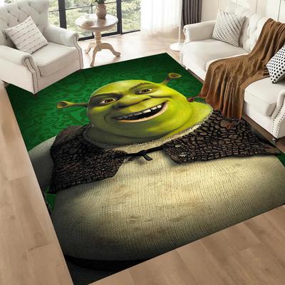 Green Ogre With Big Smile Square Rugs Are a Great Choice for Living Rooms, Bedrooms, Home Décor, and As Gifts.