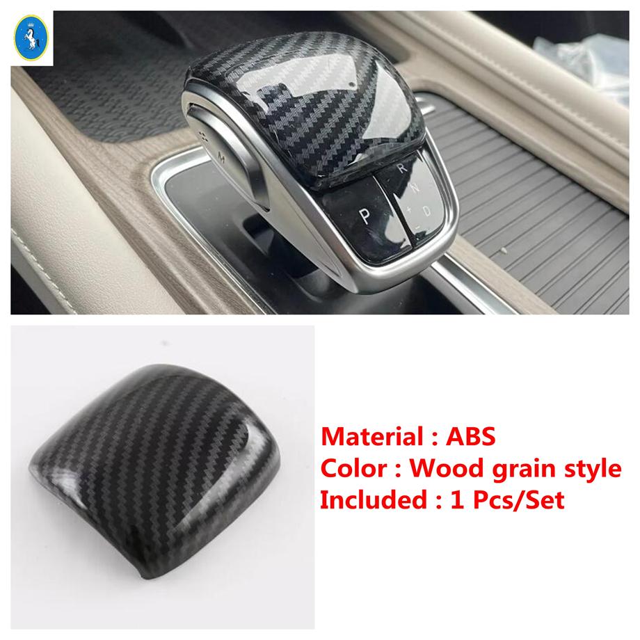 Wood grain / Carbon Fiber Look Gear Shift Head Knob Cover Trim Fit For Chery Omoda 5 C5 FX 2024 2025 Car Accessories Carbon Fiber Look