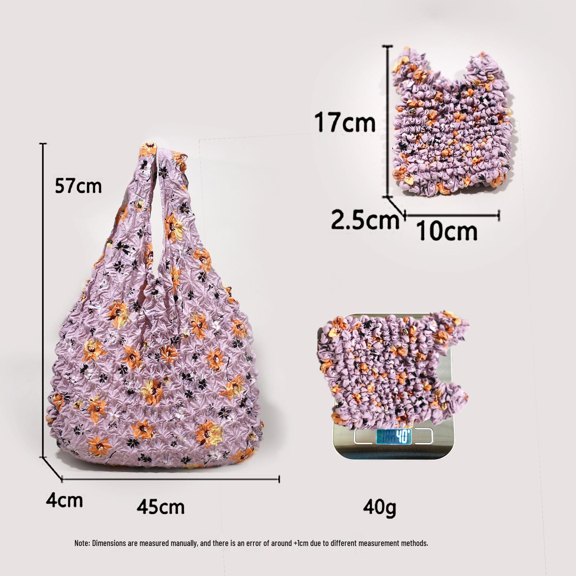 

Cross-border Flower Hedgehog Pleated Handbag: Magic Telescopic Shrinkable Miura Pineapple Bag
