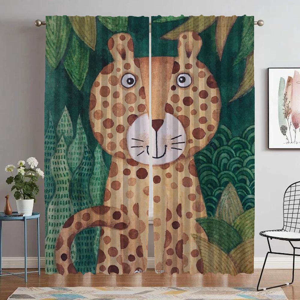 

Camera Covers Home Interior Draperies 2 Panels Divider Window Drapery Sheer ideal for Bedroom for Animal Contemporary Living Room Space Draperies W60xH90cmx2pcs-CL