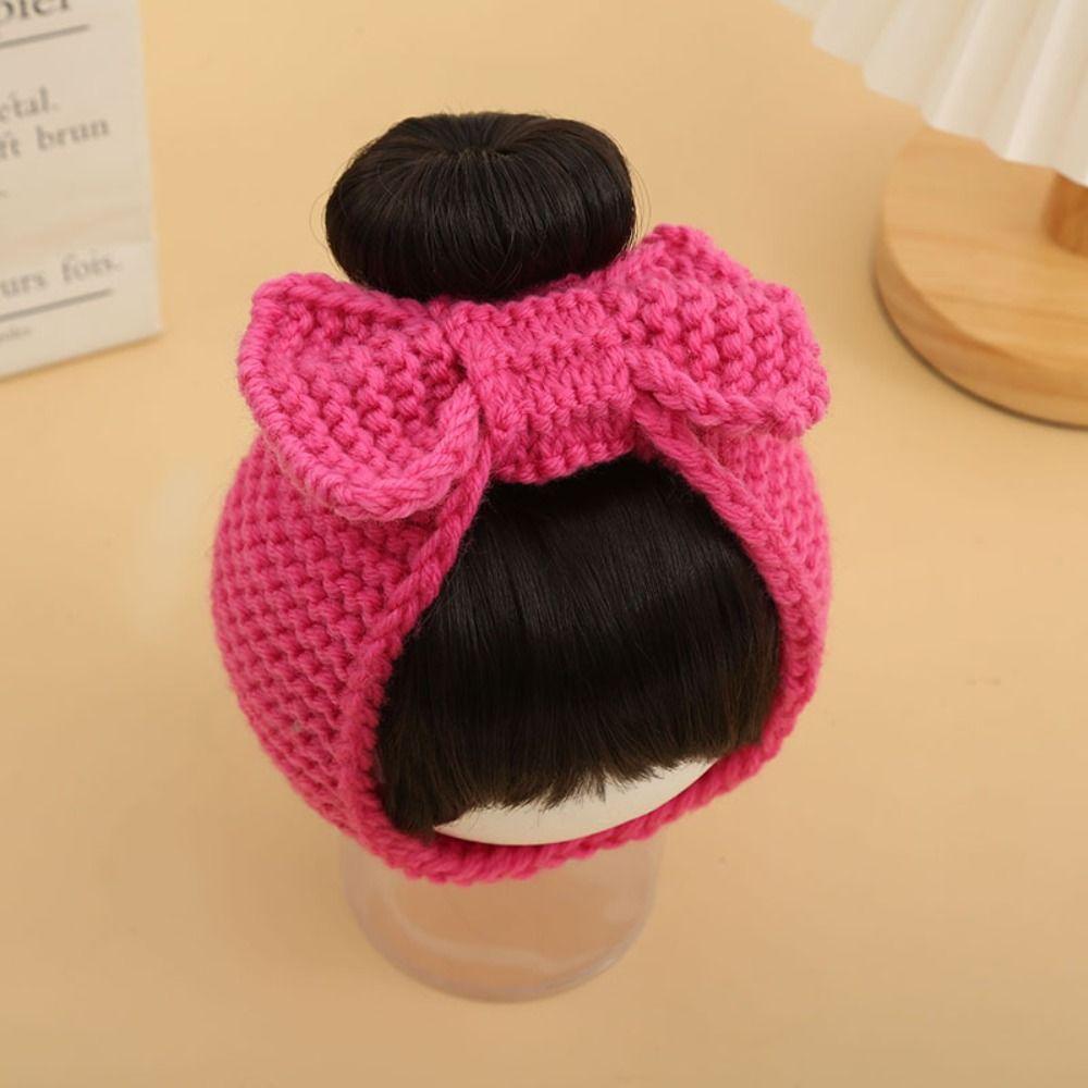 Props Decor Newborn Princess Wig Headband Toddler Neat Bang Baby Hair Wig Knitted Bow Bang